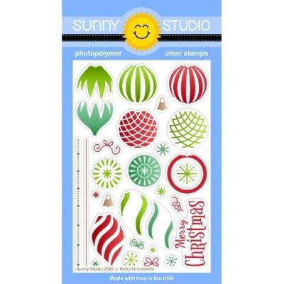 Sunny Studio Clear Stamps - Retro Ornaments